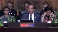Presiden Joko Widodo atau Jokowi dalam pembukaan KTT G20 di Bali, Selasa (15/11/2022).