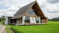 8 Gambar Desain Rumah Minimalis Depan Sawah yang Adem dan Alami, Konsep Minimalis Nyaman
