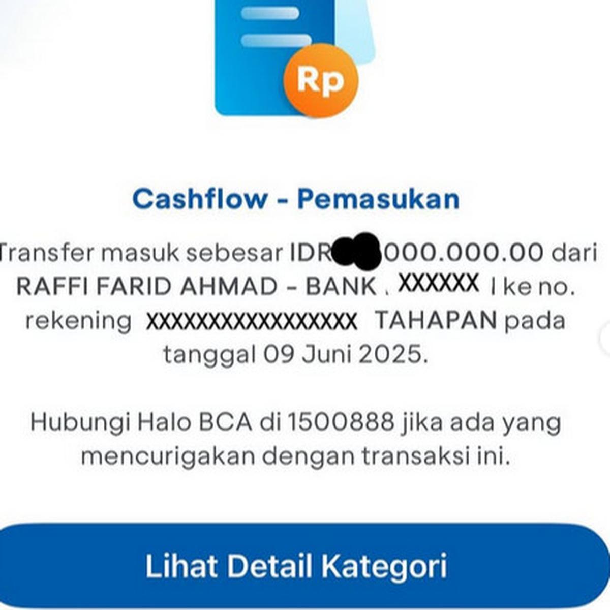 Salut! Raffi Ahmad Transfer Uang Diduga Puluhan Juta Untuk Bantu Biaya Pengobatan Ibu Chika Jessica