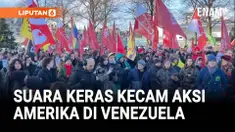 Ratusan demonstran menggelar aksi unjuk rasa di Amsterdam, Belanda, Minggu, memprotes operasi militer Amerika Serikat di Venezuela serta penangkapan Presiden Nicolás Maduro.