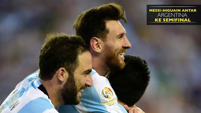 Lionel Messi dan Gonzalo Higuain berhasil membawa Argentina kalahkan Venezuela 4-1 dan memastikan lolos ke semifinal Copa America 2016