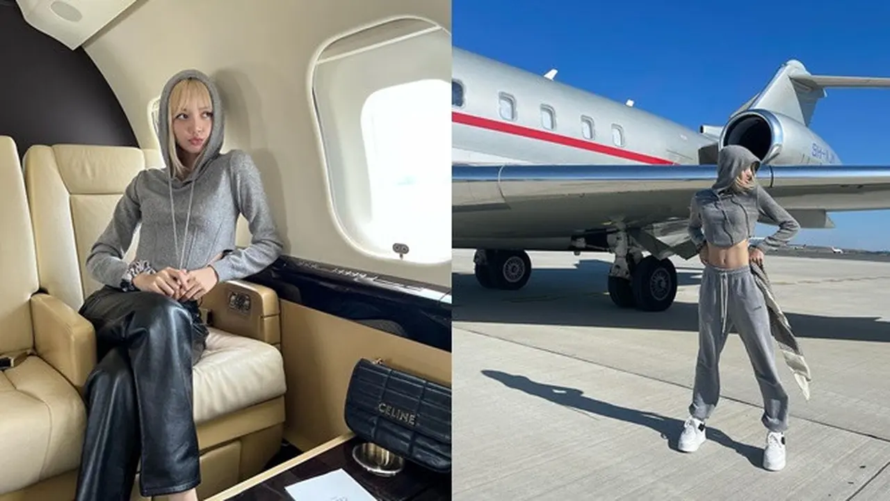 6 Potret Lisa BLACKPINK Naik Jet Pribadi, Hadiri Fashion Show Celine Men 2023