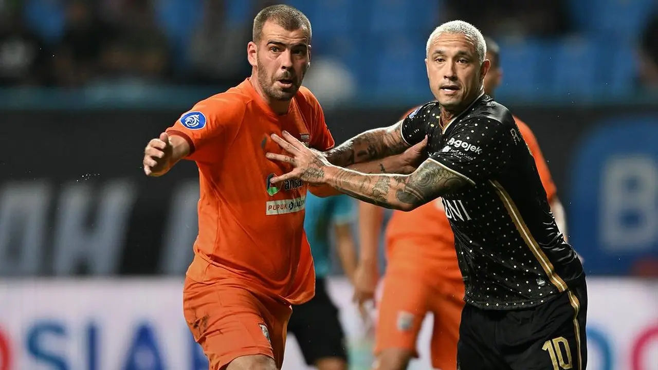 Borneo FC Vs Bhayangkara FC di BRI Liga 1 2023/2024.
