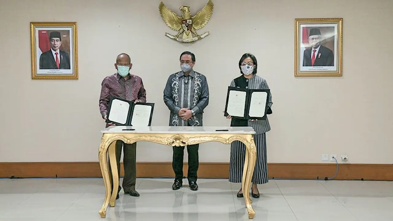 Kemenkeu dan BPK melaksanakan penandatanganan Kesepakatan Bersama tentang Protokol Pemeriksaan Pengelolaan dan Tanggung Jawab Keuangan Negara di Bidang Perpajakan. (Dok Kemenkeu)