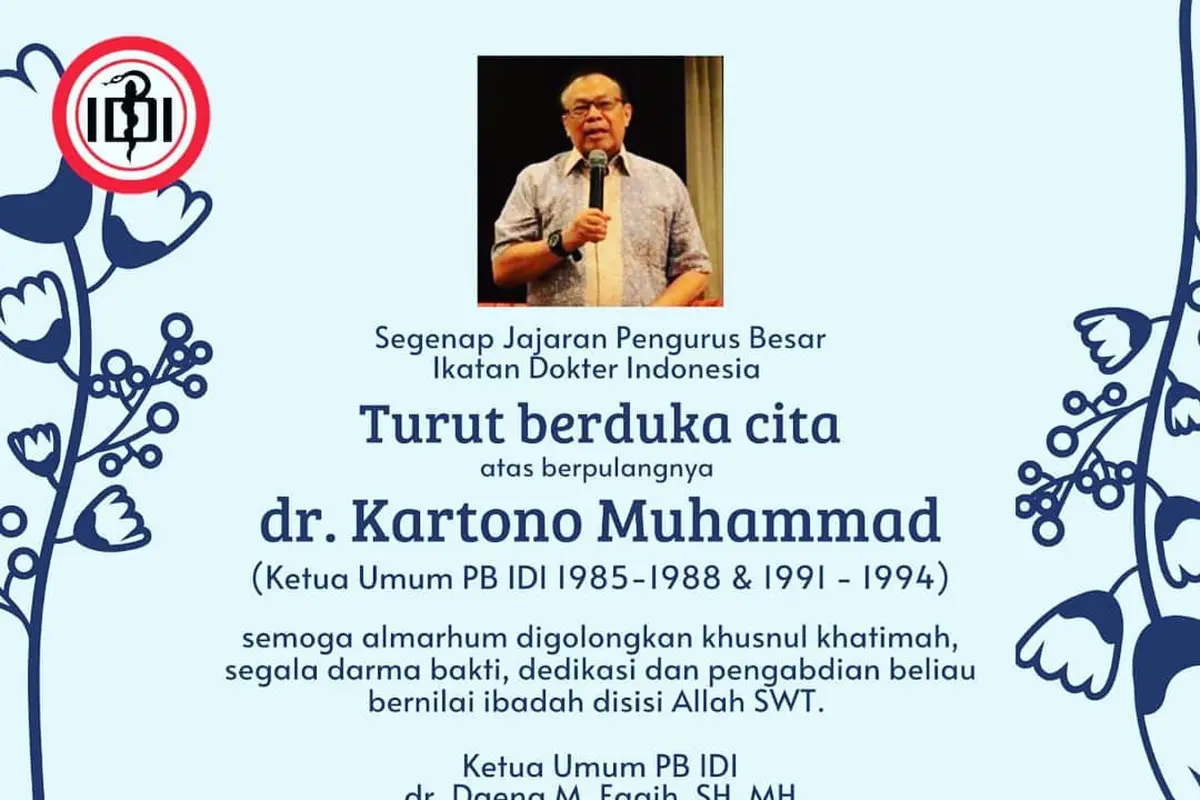 dr Kartono Muhammad, dr Kartono Muhammad meninggal dunia, Ketua IDI, Mantan Ketua IDI
