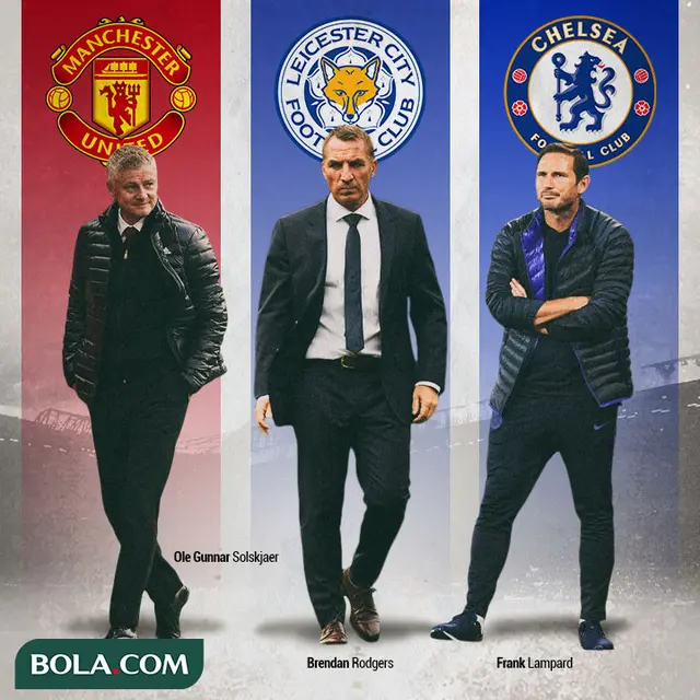 Premier League - Pelatih Brendan Rodgers, Ole Gunnar Solskjaer, Frank Lampard
