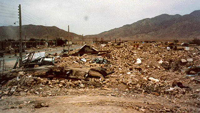 Salah satu wilayah yang mengalami dampak langsung dari pergeseran sesar aktif di Iran. (archive.org)