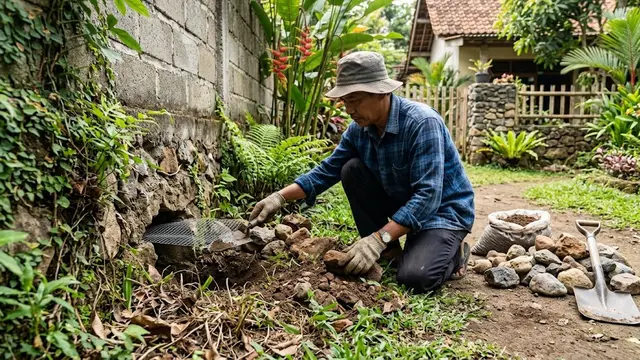 Mencegah Ular Masuk Halaman Rumah/AI Generated