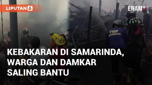 VIDEO: Kebakaran Rumah di Samarinda, Warga dan Damkar Saling Bantu Padamkan Api