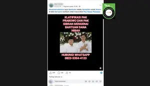 Cek Fakta: Tidak Benar Video Prabowo-Gibran Bagi Bantuan dengan Daftar Via WhatsApp