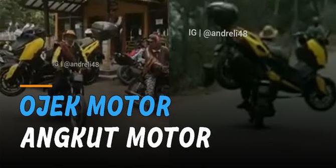 VIDEO: Unik Ojek Motor Angkut Motor, Bikin Geleng Geleng Kepala