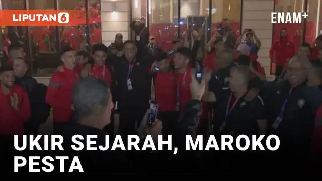 VIDEO: Ukir Sejarah di Piala Dunia, Maroko Rayakan Kemenangan