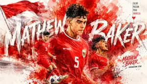 Bek Timnas Indonesia, Mathew Baker. (Bola.com/AI Generated)