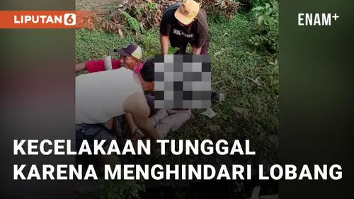 VIDEO: Viral Kecelakaan Tunggal Karena Menghindari Lobang di Jalan Pantura Indramayu