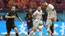 Angka 122 merupakan laga terakhirnya bersama Timnas Makedonia Utara, yaitu ketika menghadapi Timnas Belanda. Pandev telah memulai debutnya bersama Makedonia Utara sejak 6 Juni 2001. (Foto: AFP/Pool/Peter Dejong)