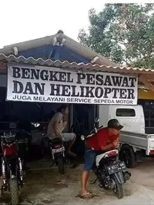6 Potret Bengkel Tapi Bukan untuk Motor Ini Nyeleneh, Bikin Tepuk Jidat
