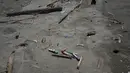 Beberapa sukarelawan memungut limbah rumah sakit sesering mungkin di pantai Venezuela, jelas Luisa Escobar, kepala LSM Fudena, yang selama 30 tahun telah mengumpulkan, menyortir, membuang sampah di pantai. (Yuri CORTEZ / AFP)