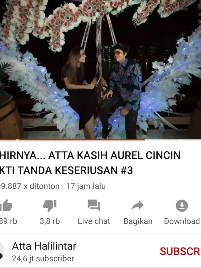 Unggahan Atta Halilintar. (Foto: YouTube Atta Halilintar)
