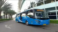 Badan Pengelola Transportasi Jabodetabek (BPTJ) dan Perum PPD, meresmikan tiga unit bus Jabodetabek Airport (JA) Connexion pada Jumat (7/12/2018). (Foto:Liputan6.com/Pramita T)