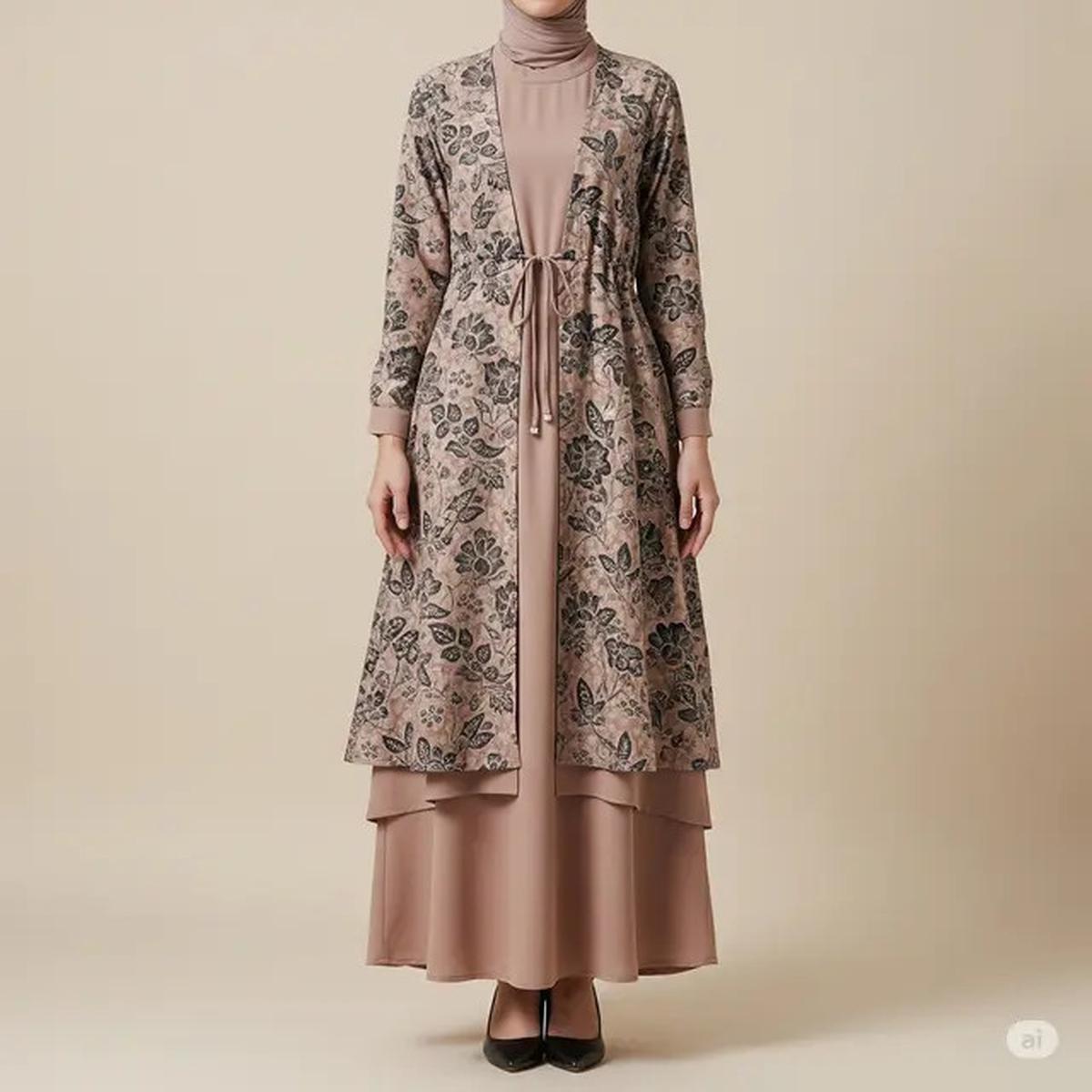 Masih Bingung Pilih Gamis atau Dress Brokat? Kombinasi Outer Bisa Jadi Jalan Tengahnya