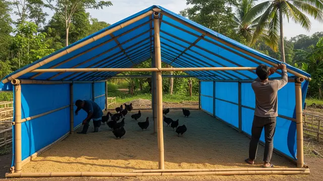 Cara Membuat Kandang Ayam Murah dari Terpal