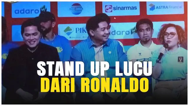 VIDEO: Stand Up Comedy Buka Preskon Piala Presiden 2025, Ronaldo Bikin Pecah!