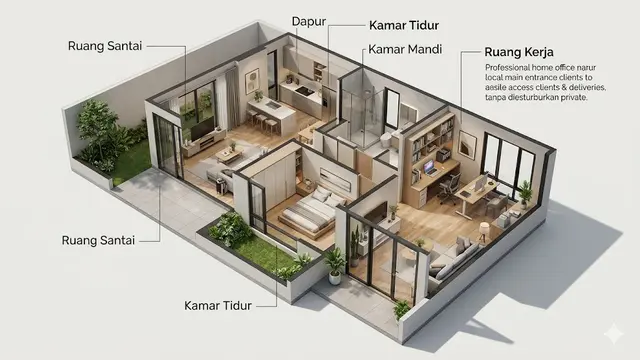 Desain Rumah Anak Muda yang Hobi Kerja