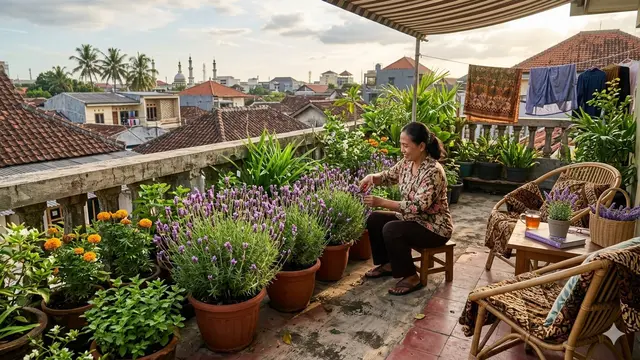 Jenis Tanaman Tahan Panas dan Hujan untuk Rooftop Rumah (Foto: Gemini AI)