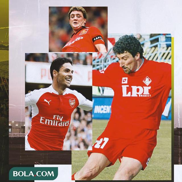 Ilustrasi - Mikel Arteta, Steve Bruce, dan Dario Hubner