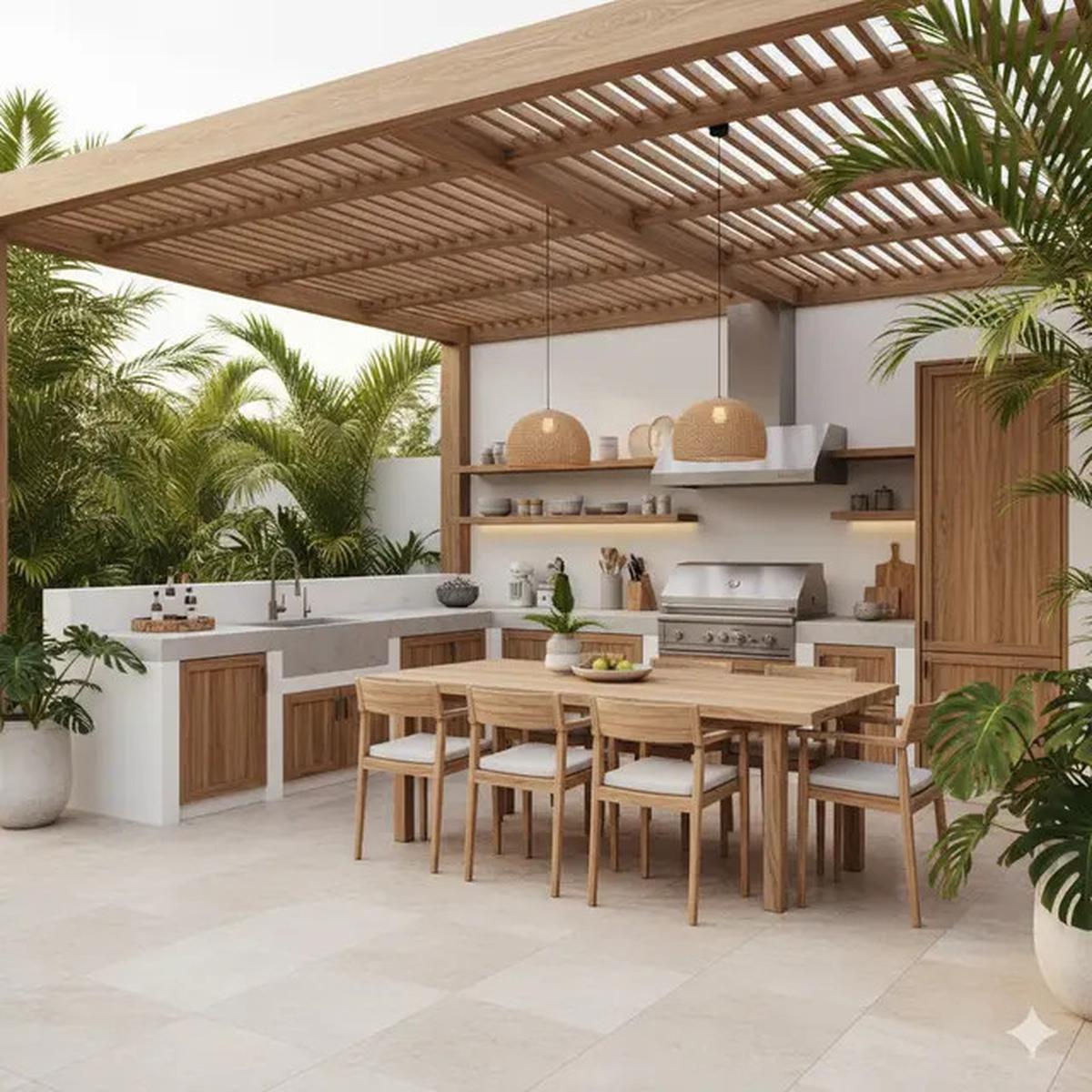 9 Dapur Outdoor Sederhana tapi Berkelas, Cocok untuk Rumah di Daerah Panas