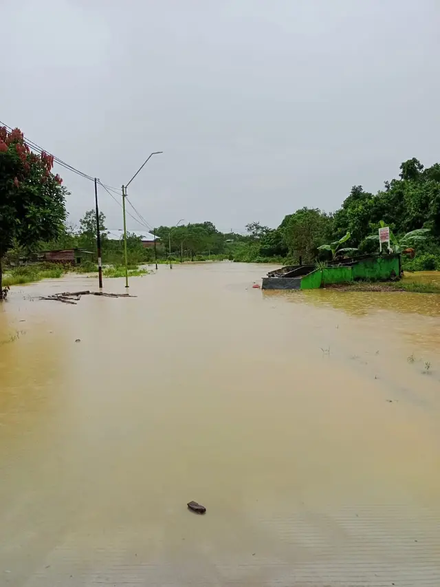 Banjir di kawasan Kariangau Balikpapan Kaltim.