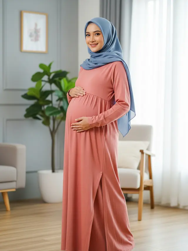 9 Model Gamis Anti Gerah untuk Ibu Hamil, Nyaman Sepanjang Hari