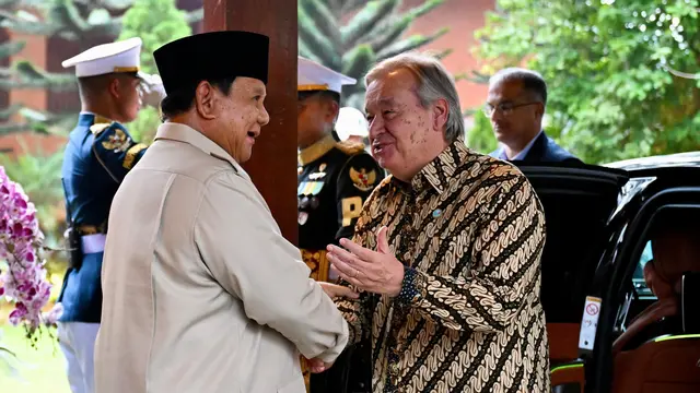 Prabowo Sambut Kunjungan Sekjen PBB António Guterres di Hambalang