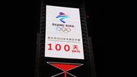 Banner Infografis AS Boikot Diplomatik Olimpiade Musim Dingin Beijing 2022. (Foto: Leo Ramirez/AFP)