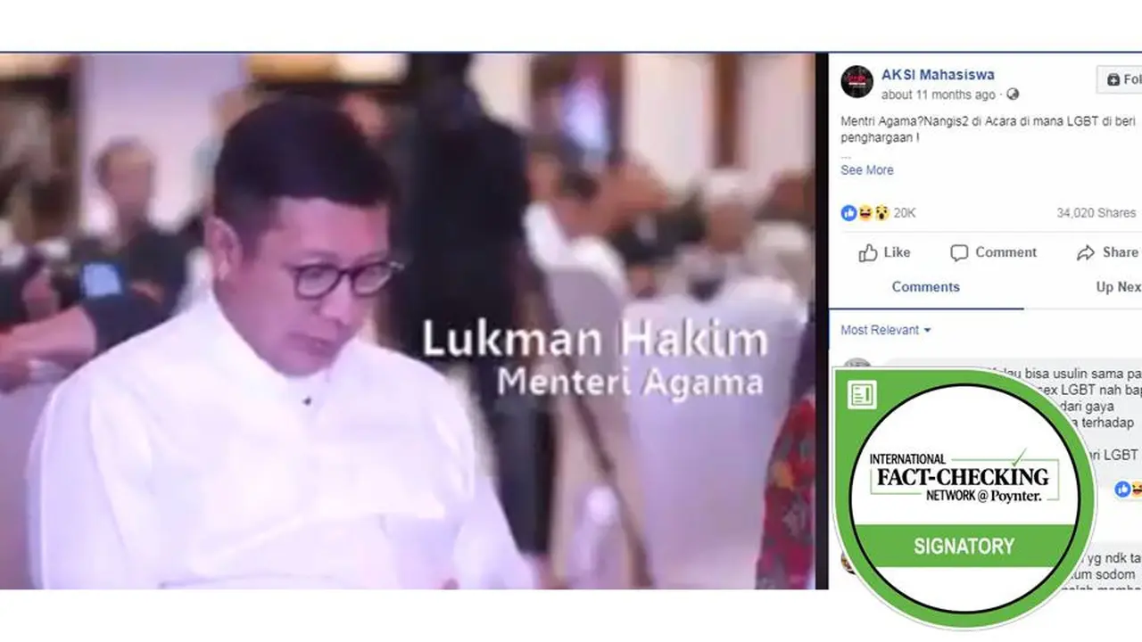 Cek Fakta - Menteri Agama Menangis di Acara LGBT?