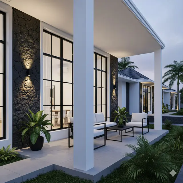 Batu Templek Garut Kontras Putih-Hitam