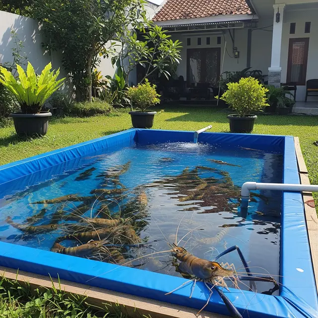 Ide Ternak Udang Air Tawar di Kolam Mini Pekarangan Rumah (Gemini AI)