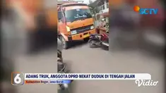 Seorang anggota DPRD Kabupaten Bogor nekat mengadang truk tambang yang melintas. Aksi itu dilakukannya karena truk tersebut dianggap telah melanggar aturan terkait jam operasional.