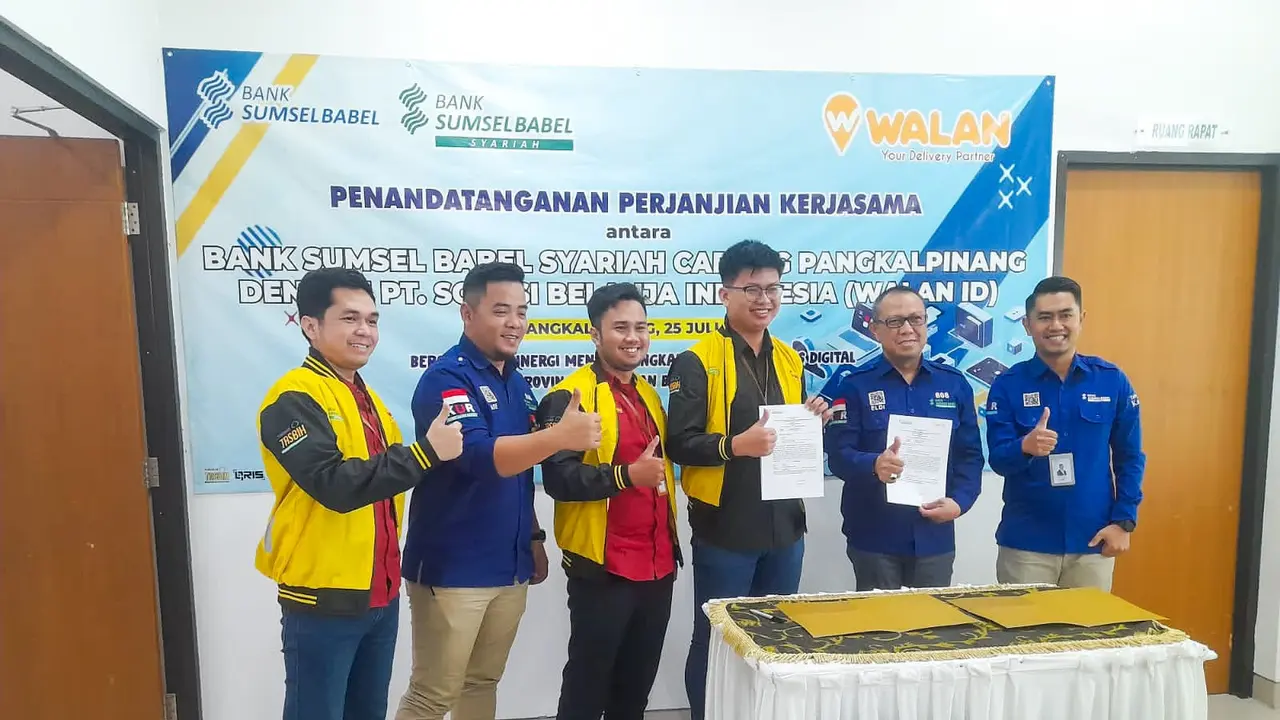 Bank Sumsel Babel Cabang Pangkal Pinang berkolaborasi dengan Wallan.id mengembangkan layanan digital perbankan. (Istimewa).