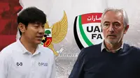 Indonesia vs Uni Emirat Arab: Shin Tae-yong Vs Bert van Marwijk. (Bola.com/Dody Iryawan)