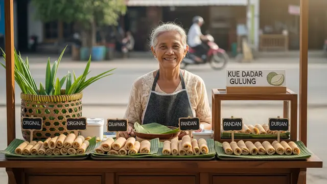 Ilustrasi Kue Dadar Gulung/Gemini AI