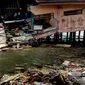 Gedung Pasar Apung Negeri Pelau, Kabupaten Maluku Tengah, yang rusak akibat gempa Ambon pada Kamis (26/9/2019).  (Dok Badan Nasional Penanggulangan Bencana/BNPB)