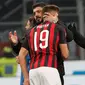 Krzysztof Piatek menjalani debutnya bersama AC Milan, pada laga kontra Napoli dalam pertandingan pekan ke-21 Serie A, di San Siro, Sabtu (26/1/2019) malam waktu setempat. (AP Photo/Antonio Calanni)