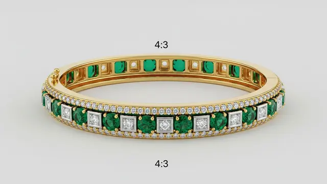 Gelang Bangle Zamrud dan Berlian Klasik