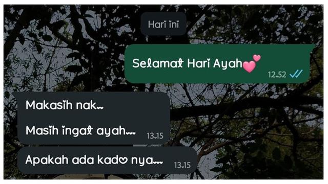 6 Chat Balasan Ayah Minta Kado di Hari Ayah Ini Bikin Senyum