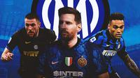 Inter Milan - Milan Skriniar, Lionel Messi, Lautaro Martinez (Bola.com/Adreanus Titus)