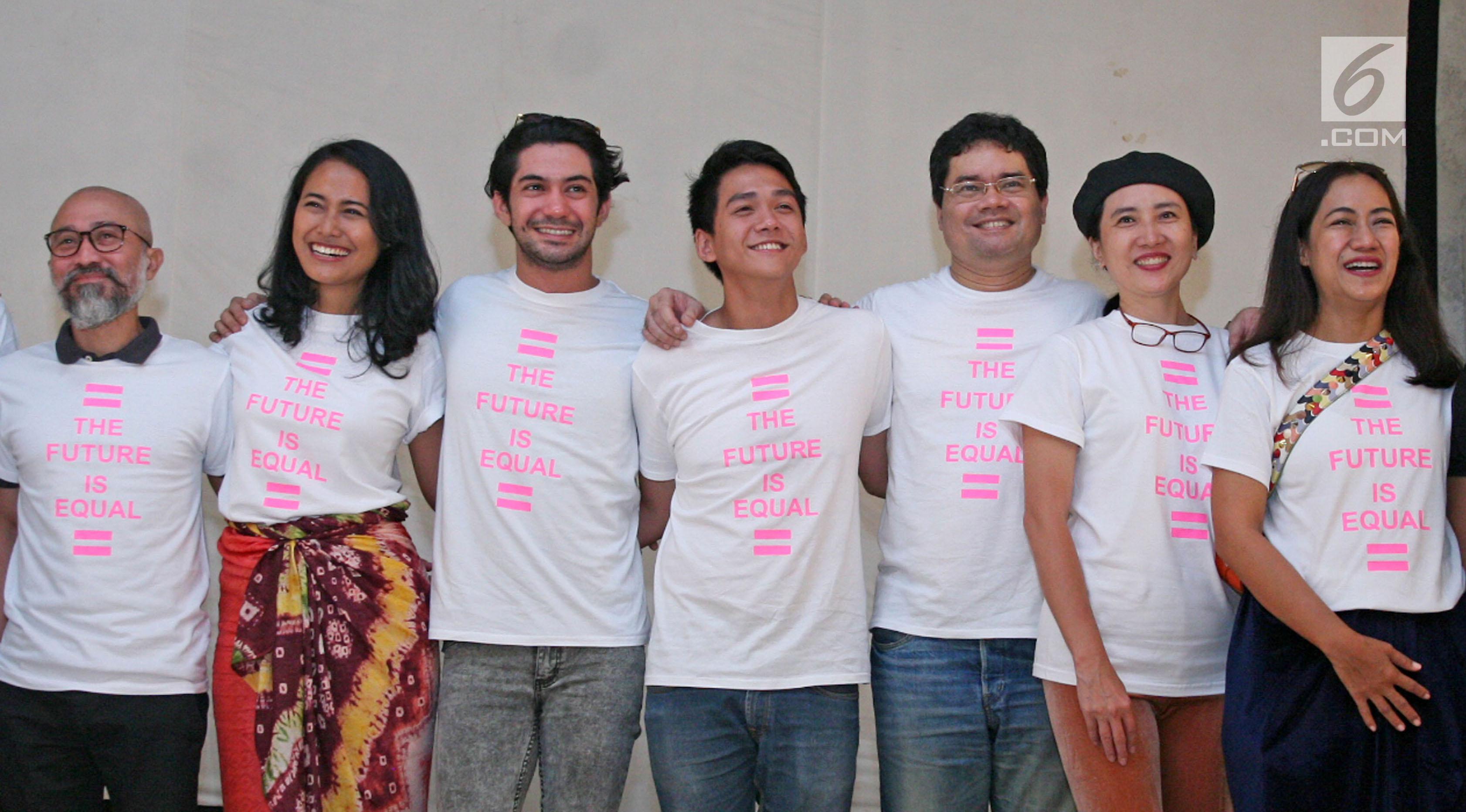 Konfrensi pers 16 Festival Film yang dihadiri Lukman Sardi, Reza Rahadian, Nia Dinata, Ananda Sukarlan dll. (Herman Zakharia/Liputan6.com)