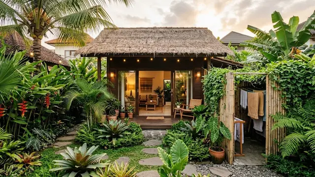 Desain Rumah dengan Kebun dan Area Jemur dalam Satu Lahan/AI Generated
