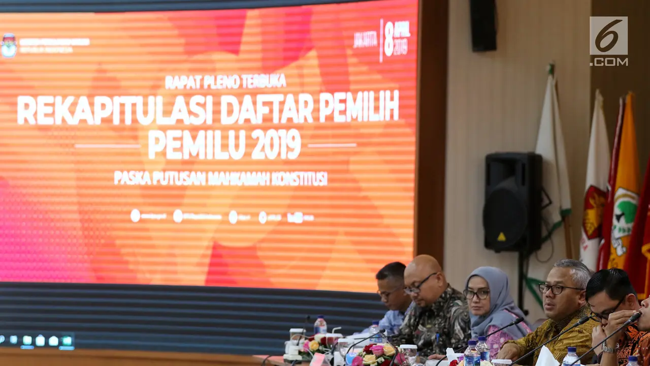 KPU Gelar Rapat Pleno Rekapitulasi Daftar Pemilih Pemilu 2019