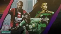 Pemain Veteran di Shopee Liga 1 2020: Boaz Solossa, Herman Dzumafo, Alberto Goncalves. (Bola.com/Dody Iryawan)